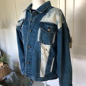Vintage Rare ROCK CREEK jean jacket bleach acid color block women’s